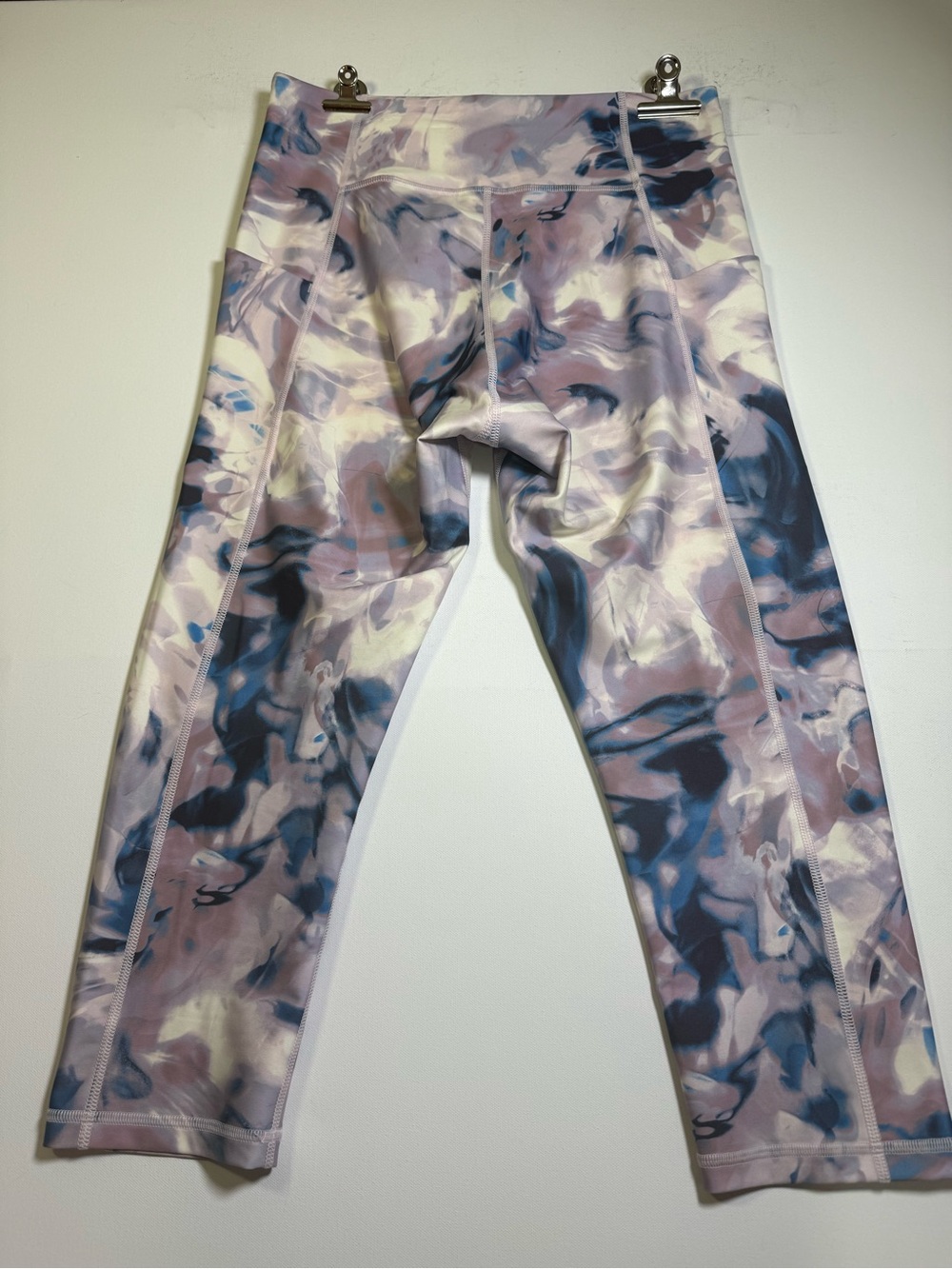 TEK GEAR marble -Print Active women Leggings - Lavender Multi size L